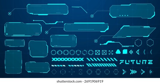 Conjunto de Vector futurista HUD Vector de marco Editable