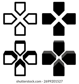 set vector game pad icon. d pad sign gaming controller symbol design illustration