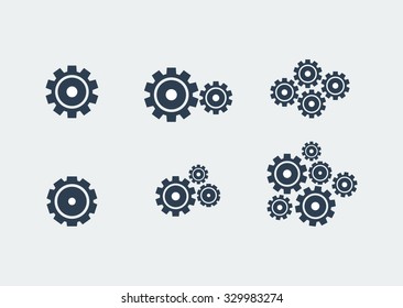 Set of vector gears