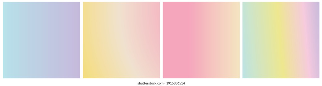 Set of vector gentle pastel simple trendy gradients. 2021 collection of modern colors. Isolated palette for decoration, web design. Stretching color, background, template, blank. Pink, beige, blue