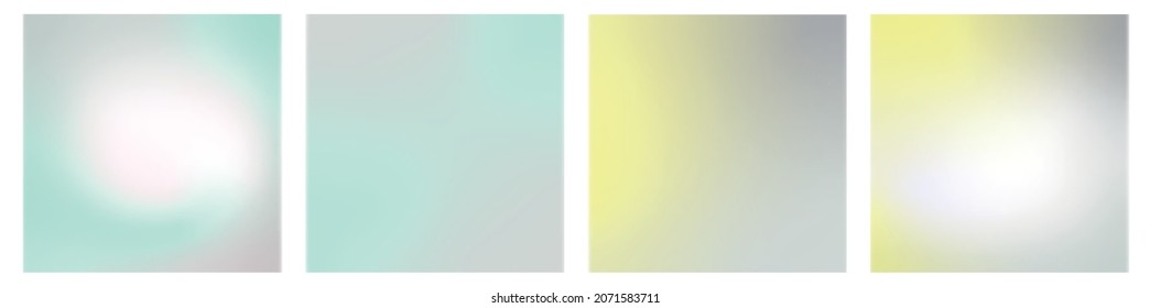 Conjunto de gradientes vectoriales, suaves, pastel, sencillos y a la moda. colección 2022, 2023 de colores modernos. Paleta de decoración y diseño. Paletas aisladas. Color de estiramiento. Verde, amarillo, gris, blanco.