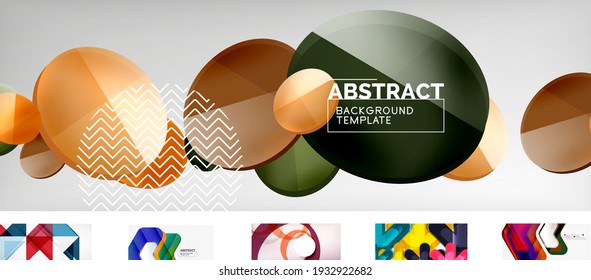 Set of vector geometric abstract backgrounds