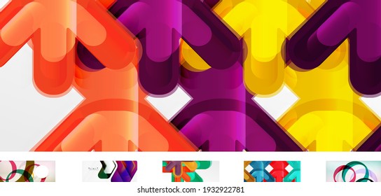 Set of vector geometric abstract backgrounds