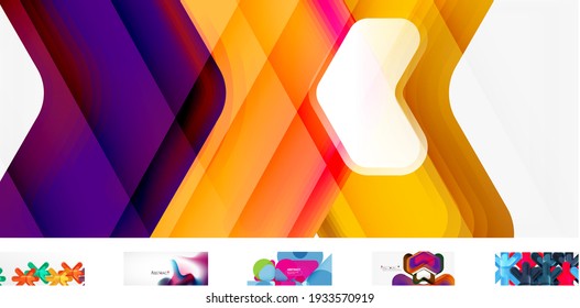 Set of vector geometric abstract backgrounds