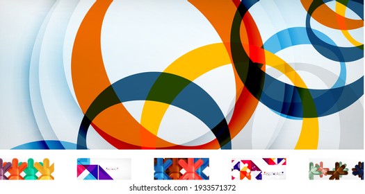 Set of vector geometric abstract backgrounds