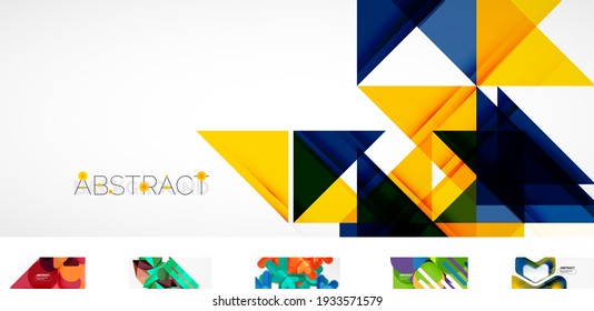 Set of vector geometric abstract backgrounds