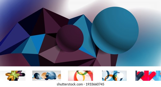 Set of vector geometric abstract backgrounds