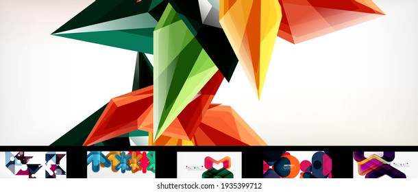 Set of vector geometric abstract backgrounds