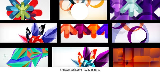 Set of vector geometric abstract backgrounds
