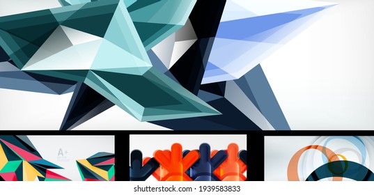 Set of vector geometric abstract backgrounds