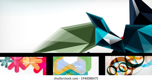 Set of vector geometric abstract backgrounds