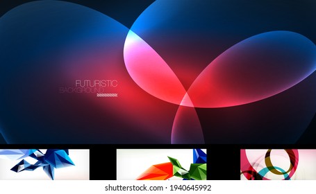 Set of vector geometric abstract backgrounds