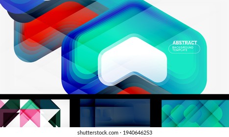 Set of vector geometric abstract backgrounds