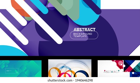 Set of vector geometric abstract backgrounds