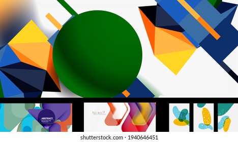 Set of vector geometric abstract backgrounds