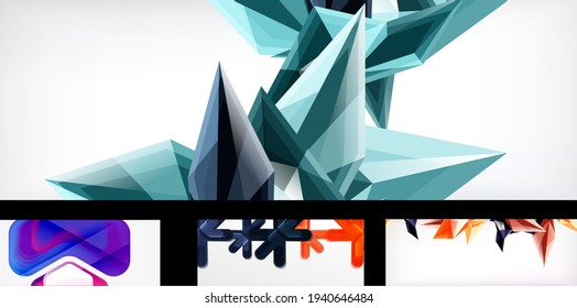 Set of vector geometric abstract backgrounds