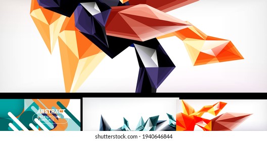 Set of vector geometric abstract backgrounds