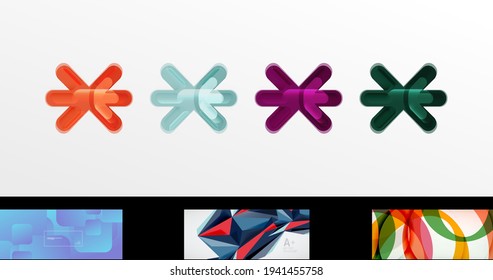 Set of vector geometric abstract backgrounds