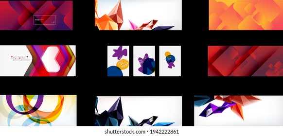 Set of vector geometric abstract backgrounds