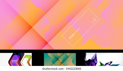 Set of vector geometric abstract backgrounds