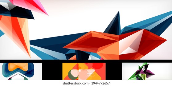 Set of vector geometric abstract backgrounds