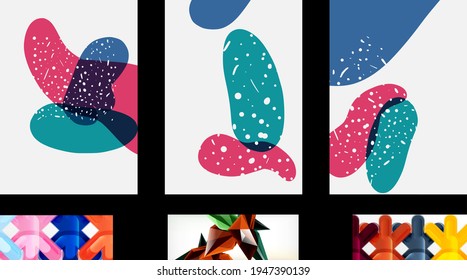 Set of vector geometric abstract backgrounds