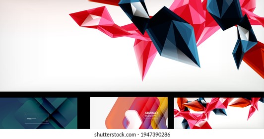 Set of vector geometric abstract backgrounds