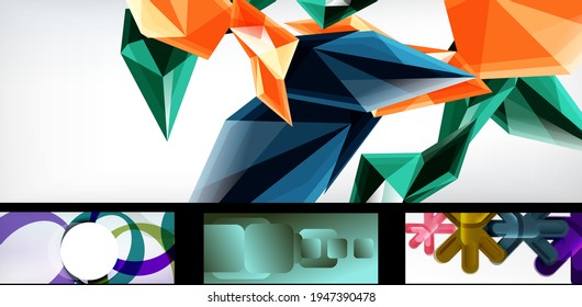 Set of vector geometric abstract backgrounds
