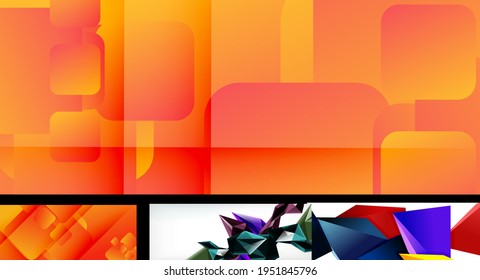 Set of vector geometric abstract backgrounds