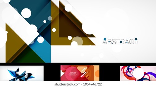 Conjunto de fondos abstractos geométricos vectoriales