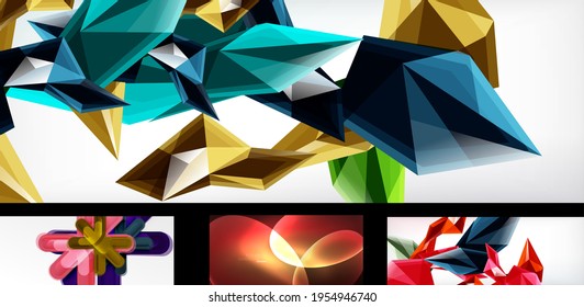 Set of vector geometric abstract backgrounds