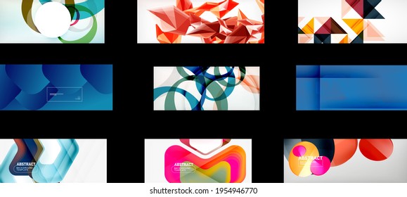 Set of vector geometric abstract backgrounds