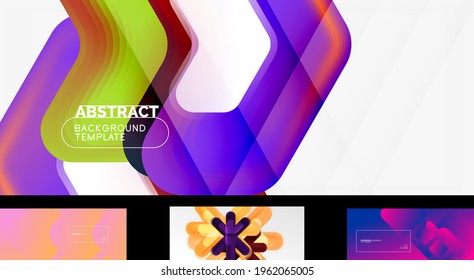 Set of vector geometric abstract backgrounds