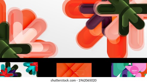 Set of vector geometric abstract backgrounds