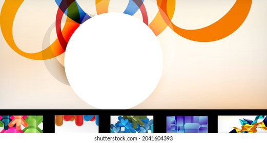 Set of vector geometric abstract backgrounds