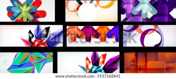 Set of vector geometric abstract backgrounds