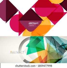 Set of vector geometric backgrounds. Vector illustration for covers, banners, flyers and posters and other designs