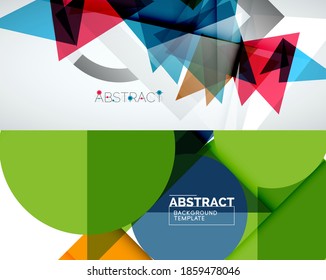 Set of vector geometric backgrounds. Vector illustration for covers, banners, flyers and posters and other designs