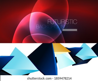 Set of vector geometric backgrounds. Vector illustration for covers, banners, flyers and posters and other designs