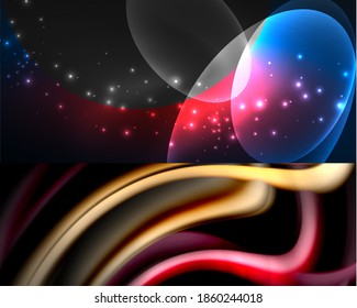 Conjunto de fondos geométricos vectoriales. Ilustración vectorial para cubiertas, pancartas, volantes y carteles y otros diseños