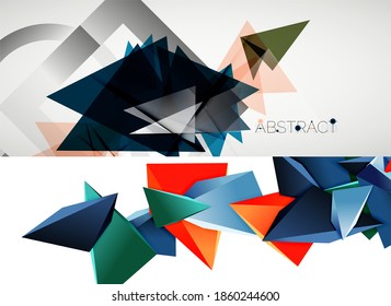 Satz von geometrischen Vektorhintergründen. Vektorgrafik für Cover, Banner, Flyer und Poster und andere Designs