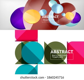 Conjunto de fondos geométricos vectoriales. Ilustración vectorial para cubiertas, pancartas, volantes y carteles y otros diseños