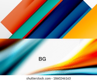 Set of vector geometric backgrounds. Vector illustration for covers, banners, flyers and posters and other designs
