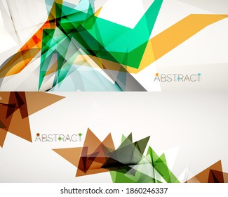 Set of vector geometric backgrounds. Vector illustration for covers, banners, flyers and posters and other designs