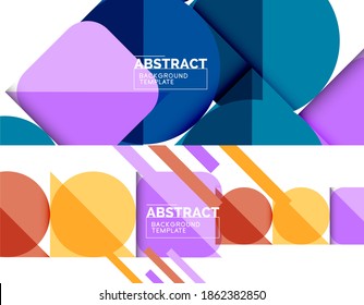 Conjunto de fondos geométricos vectoriales. Ilustración vectorial para cubiertas, pancartas, volantes y carteles y otros diseños
