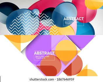 Set of vector geometric backgrounds. Vector illustration for covers, banners, flyers and posters and other designs