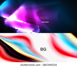 Conjunto de fondos geométricos vectoriales. Ilustración vectorial para cubiertas, pancartas, volantes y carteles y otros diseños
