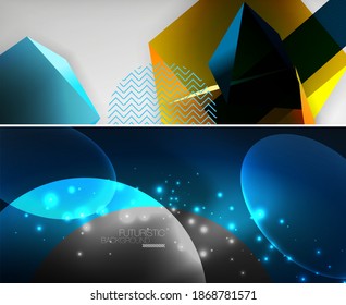 Set of vector geometric backgrounds. Vector illustration for covers, banners, flyers and posters and other designs