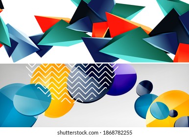Set of vector geometric backgrounds. Vector illustration for covers, banners, flyers and posters and other designs