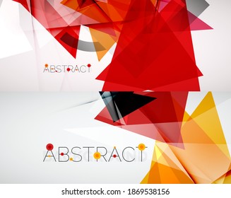 Conjunto de fondos geométricos vectoriales. Ilustración vectorial para cubiertas, pancartas, volantes y carteles y otros diseños